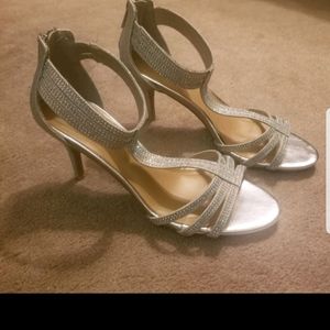 Silver sparkly high heels